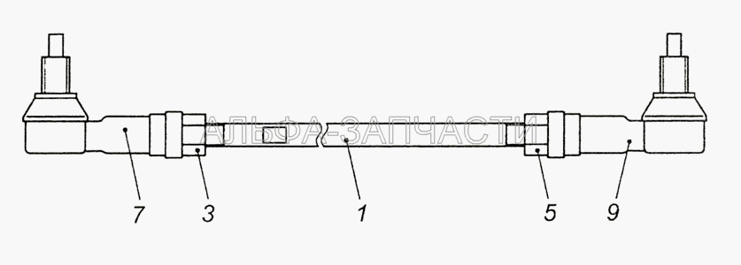 6460-1703520 Тяга реактивная (45104170301690 Гайка М12х1,75 LН 0637006215) 